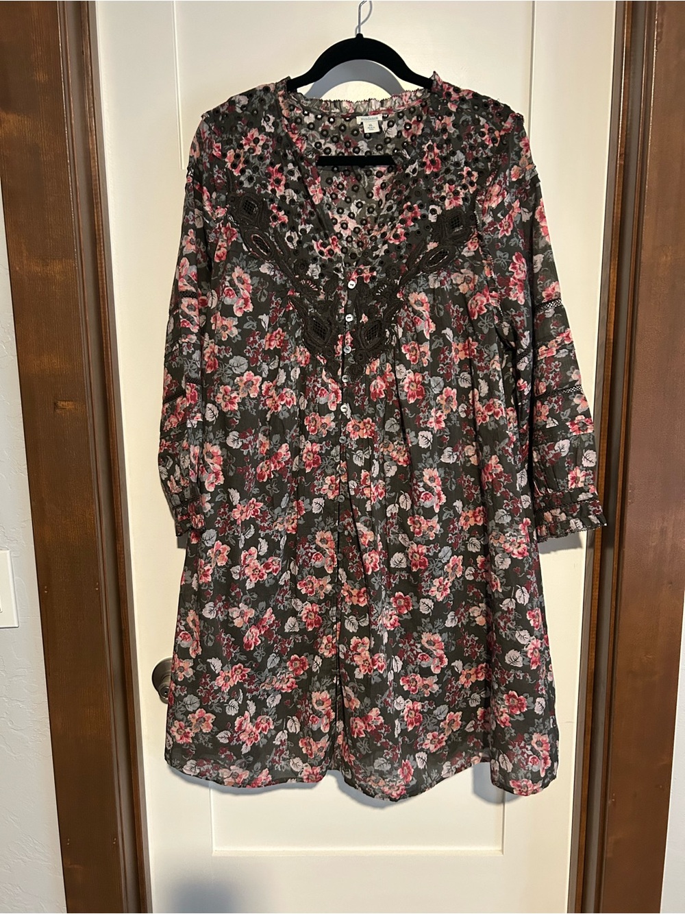 Sundance Boho Floral Babydoll Dress Size XL
